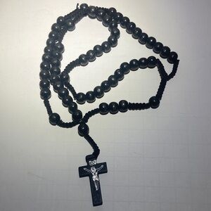 Catholic black wooden rosary